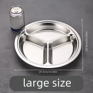 STAINLESS STEEL 3-COMPARTMENT SERVING PLATTER
